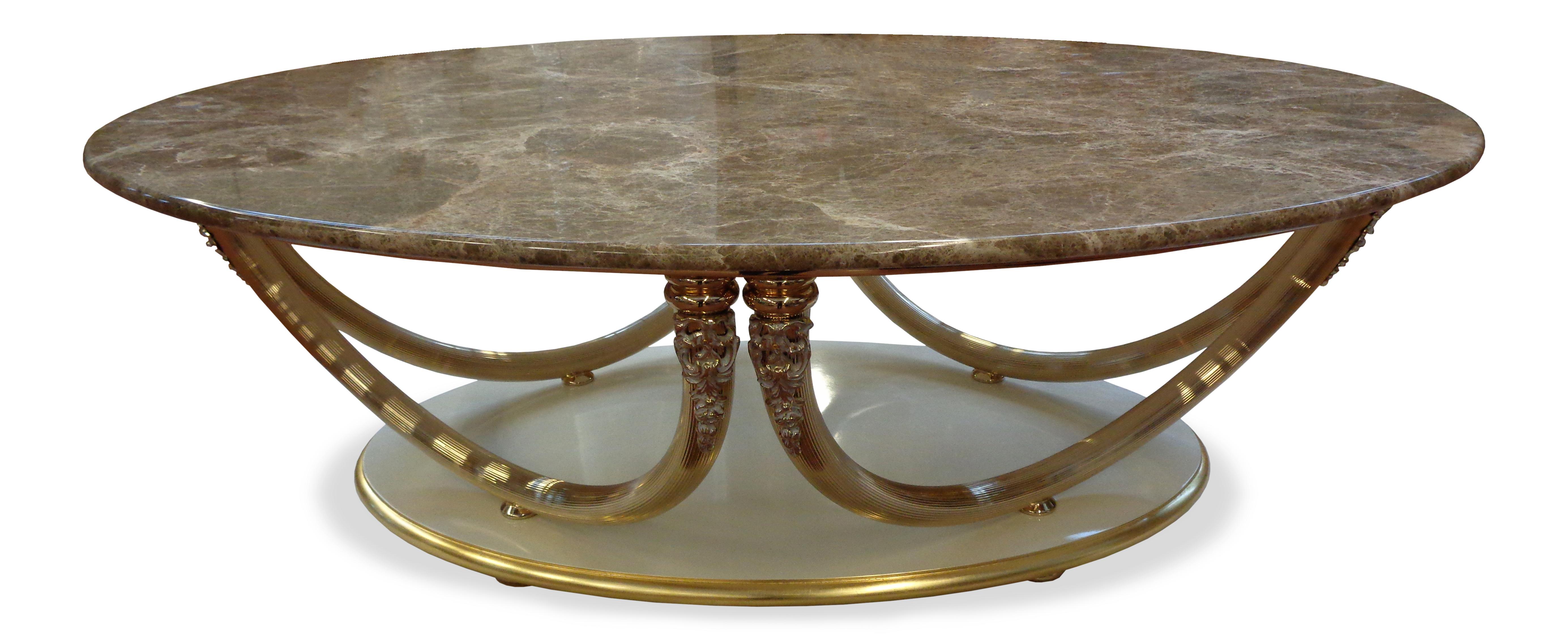 Galvanized Tavolo Centrale con top in marmo, base in legno laccato e gambe in metallo AQ174 For Sale