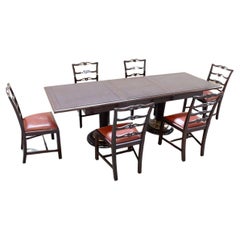Table with 6 chairs naval style 1970 - 1980