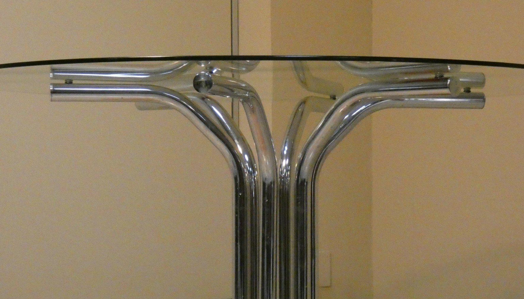 Mesa con base de mármol y tapa de cristal templado de Giotto Stoppino, Italia Moderno en venta