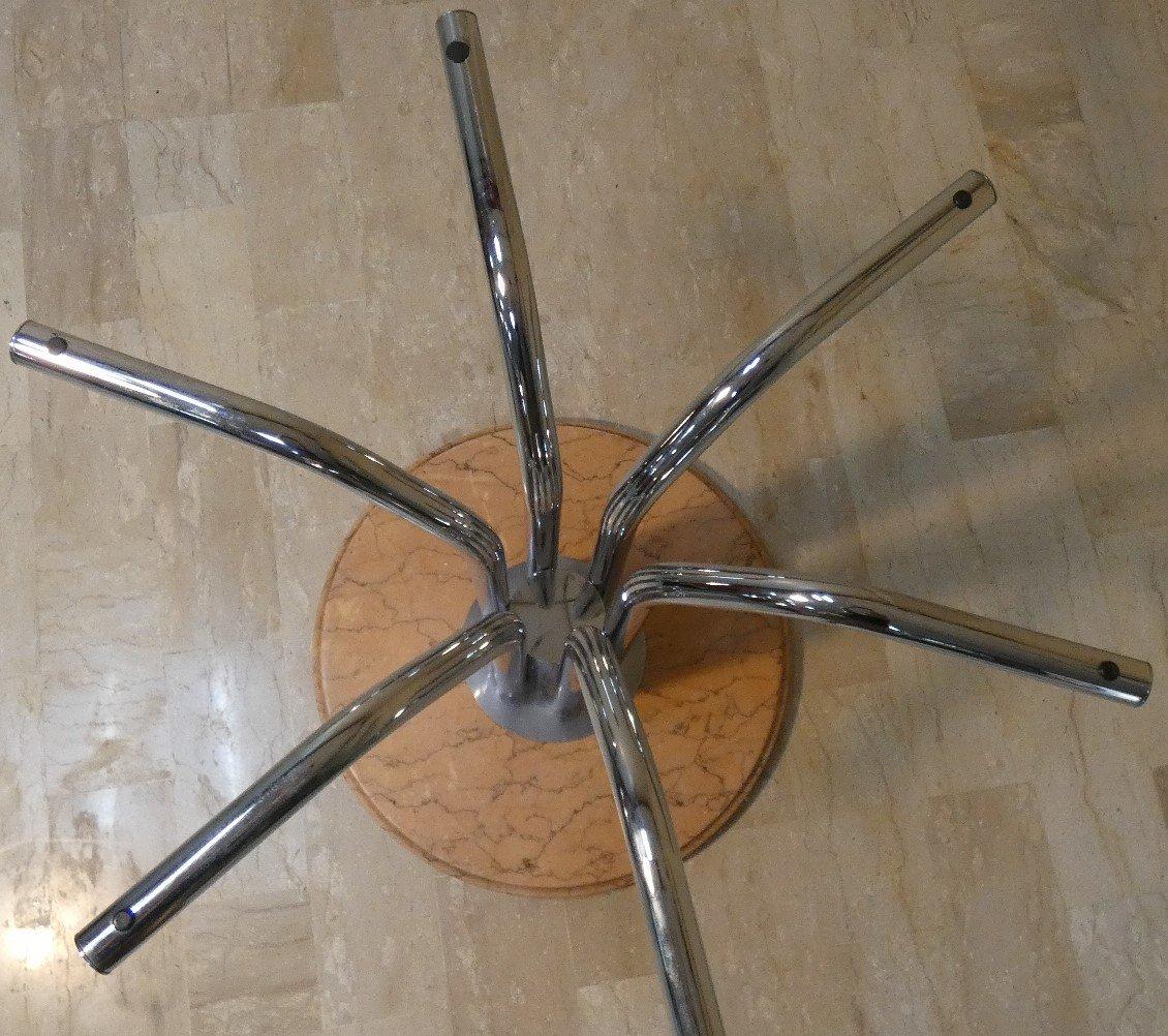 Mesa con base de mármol y tapa de cristal templado de Giotto Stoppino, Italia Pulido en venta