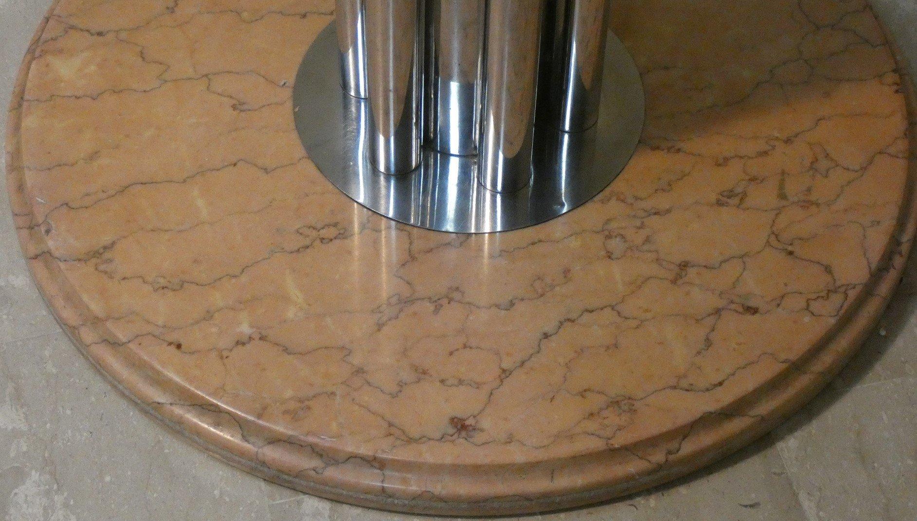 Mesa con base de mármol y tapa de cristal templado de Giotto Stoppino, Italia en venta 1