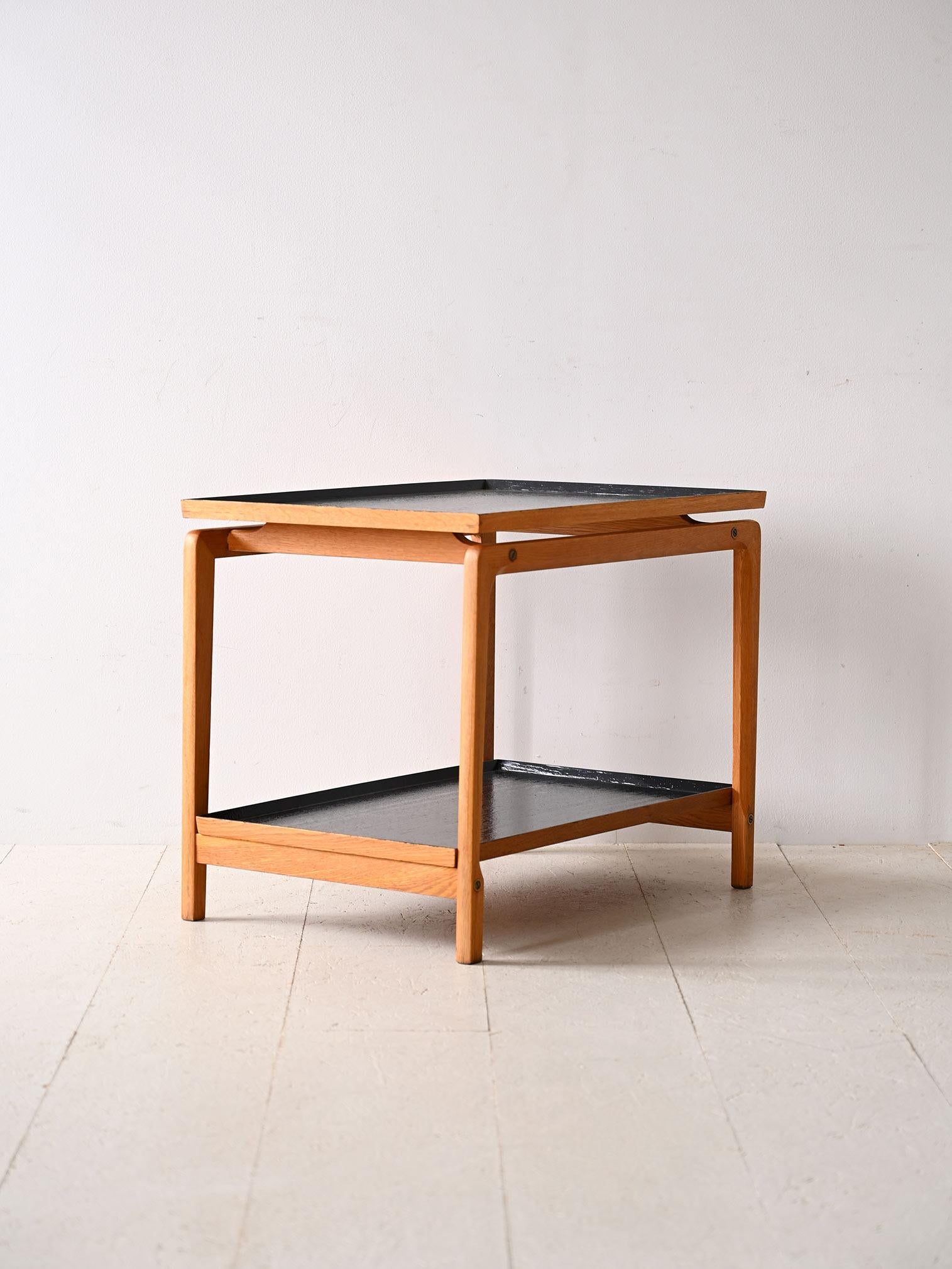 Scandinavian Modern Oak double-top table For Sale