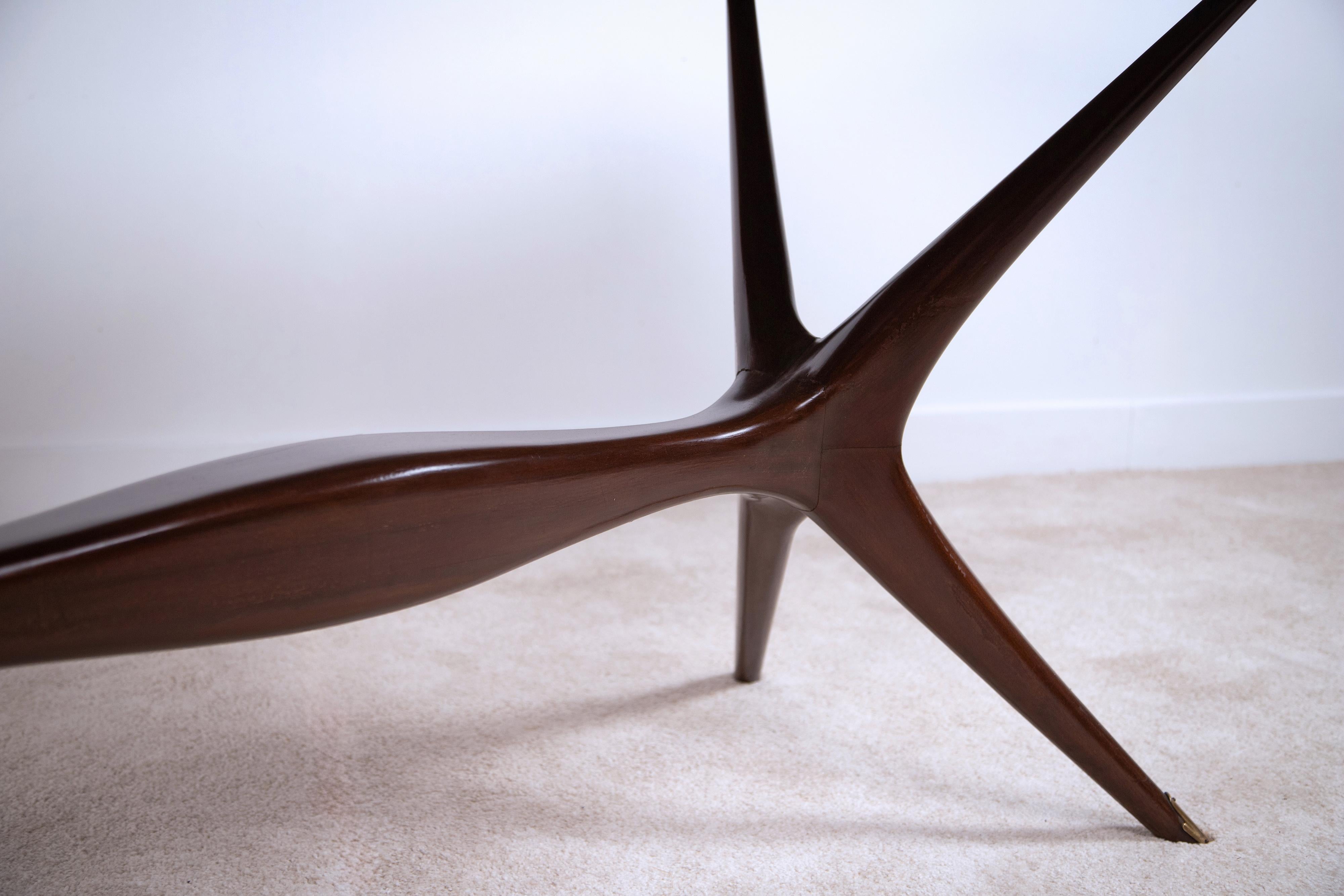 Table avec plateau en verre attribuée à Ico Parisi, Italie, années 1950 en vente 4