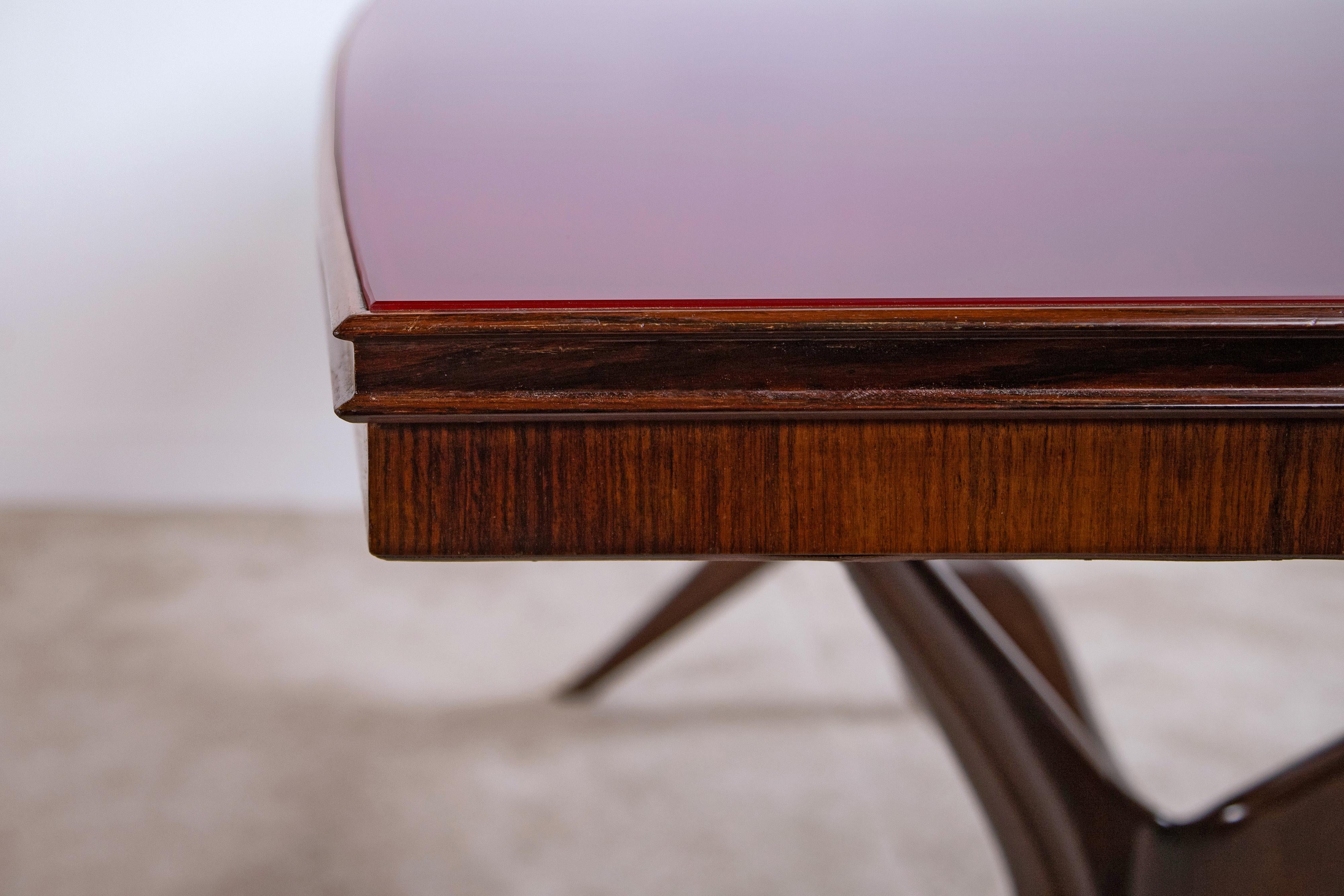 Table avec plateau en verre attribuée à Ico Parisi, Italie, années 1950 en vente 7