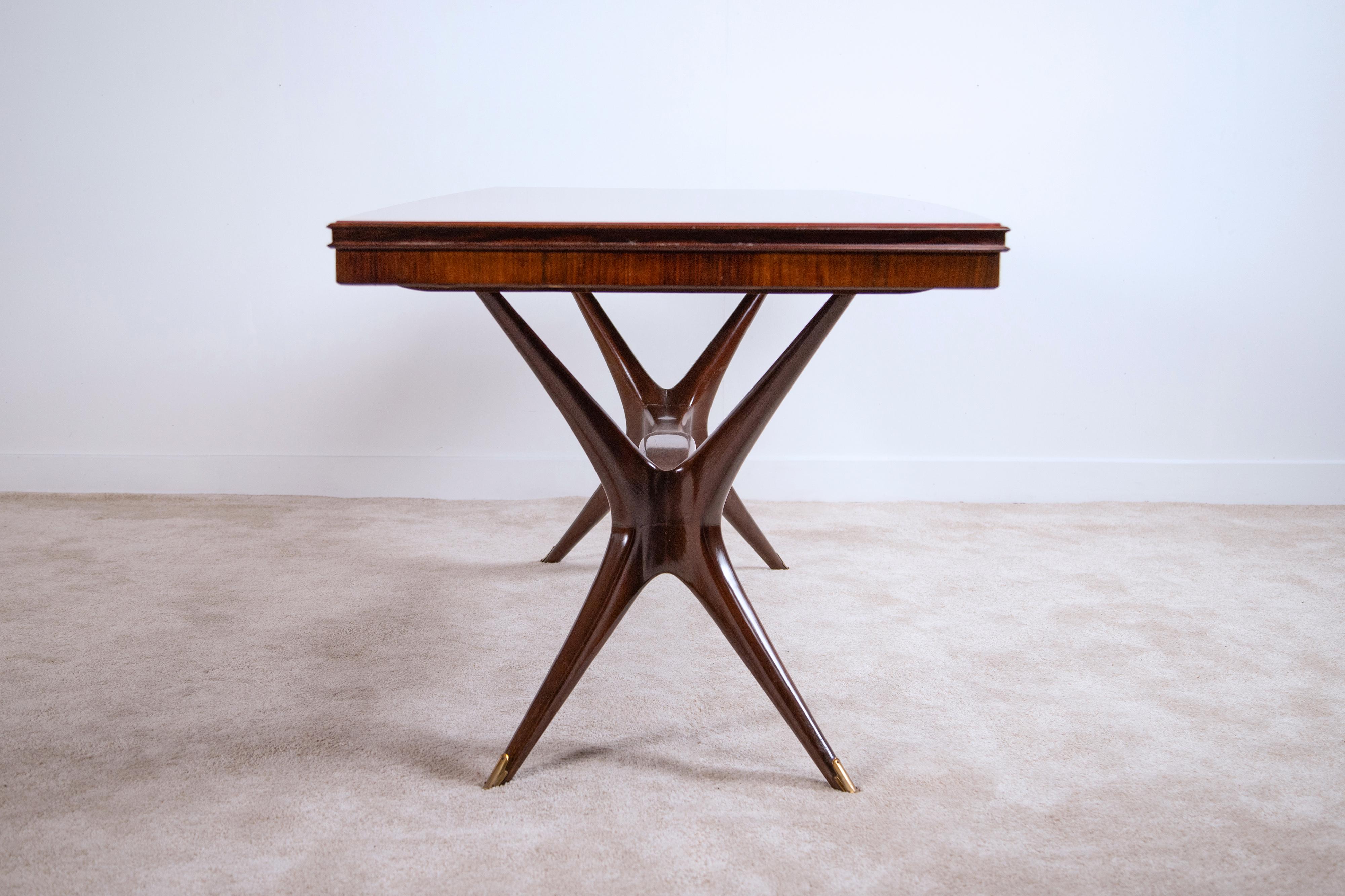 Table avec plateau en verre attribuée à Ico Parisi, Italie, années 1950 Bon état - En vente à Correggio, IT