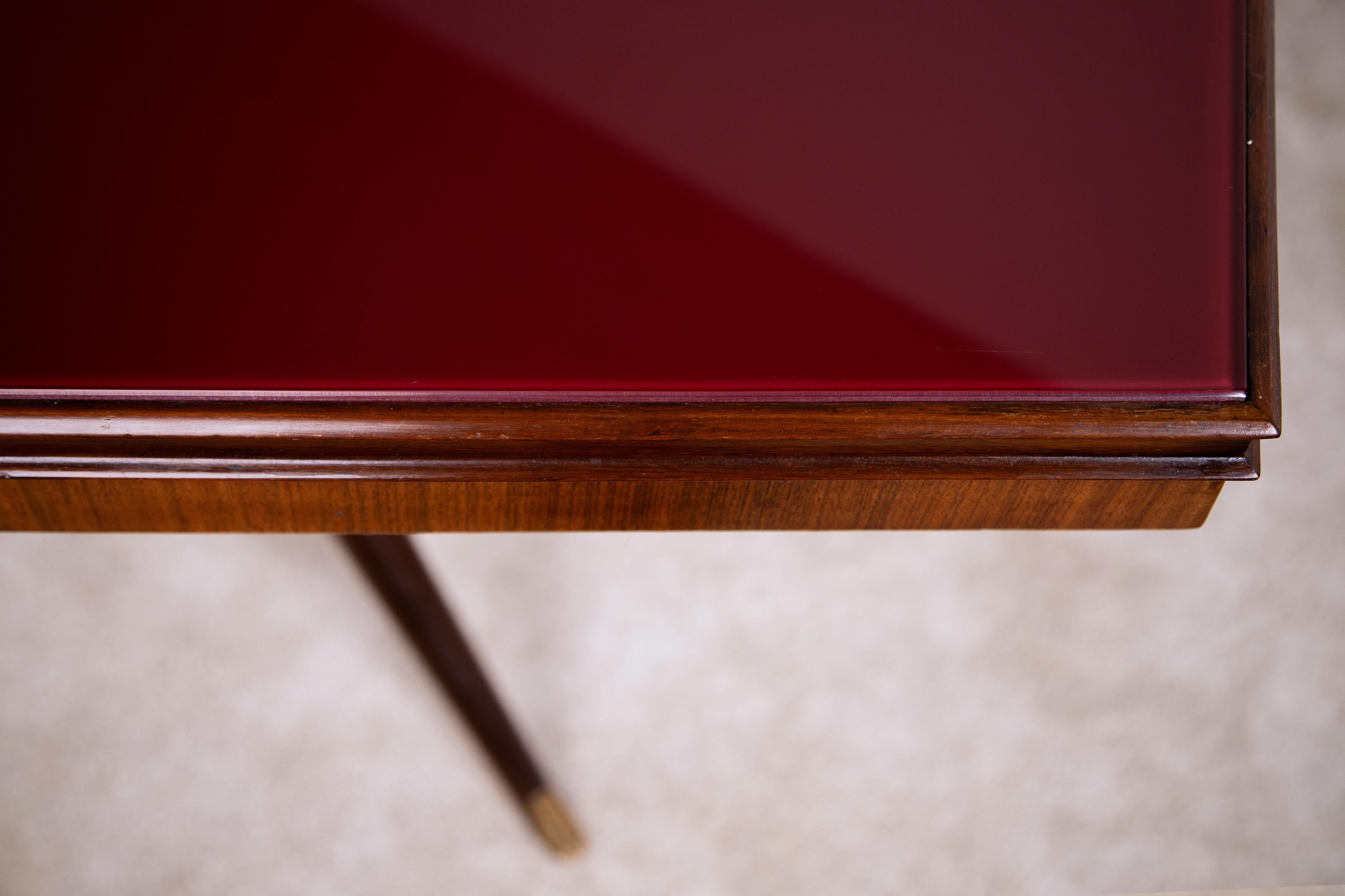 Table avec plateau en verre attribuée à Ico Parisi, Italie, années 1950 en vente 1