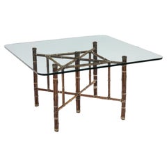 Mesa con tapa de cristal de Lyda Levi para McGuire años 80
