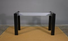 Table with rectangular tempered glass top, Italy, 1970s