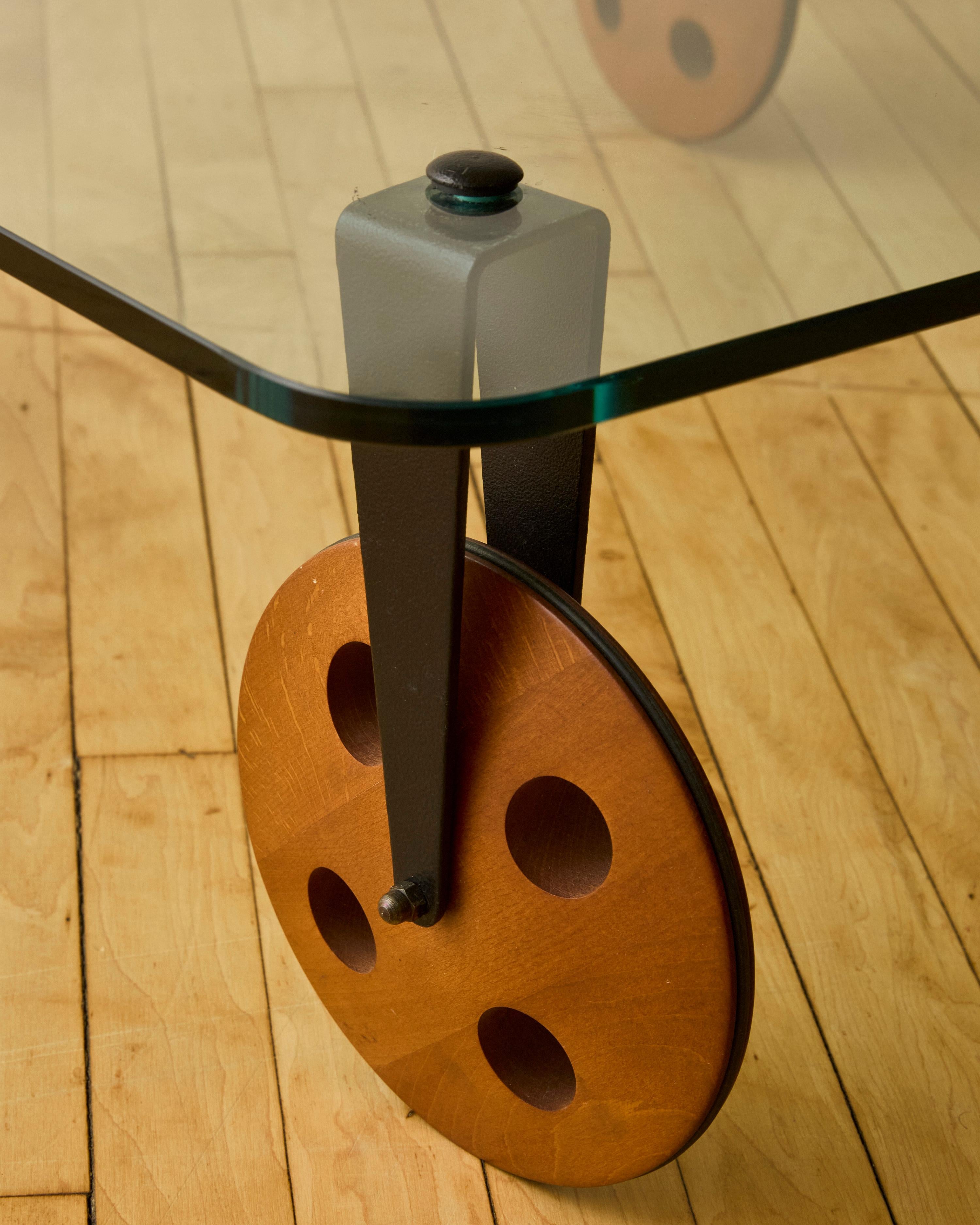 Italian 'Tavolo con Ruote' Glass Coffee table by Gae Aulenti