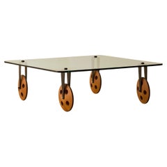 'Tavolo con Ruote' Glass Coffee table by Gae Aulenti