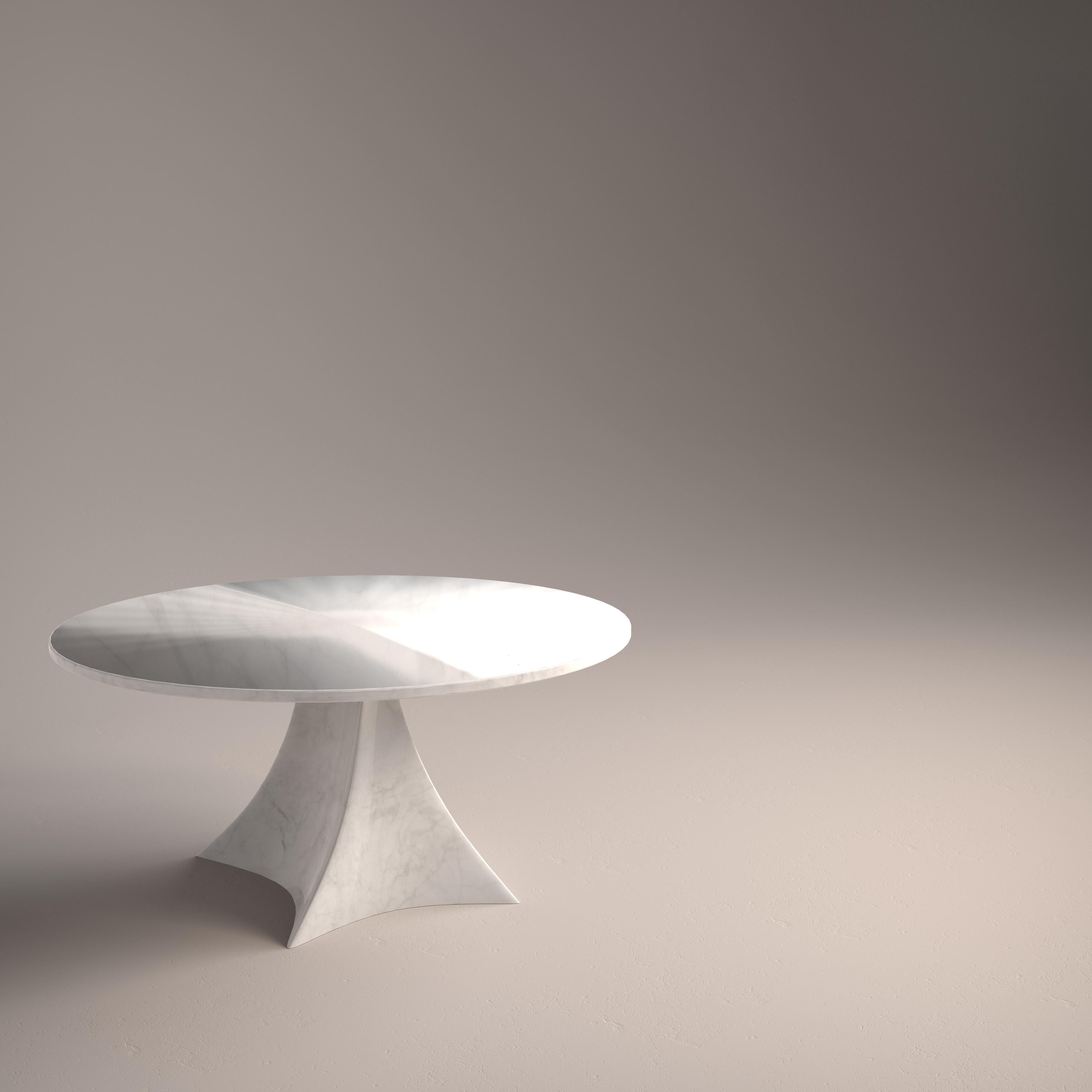 Contemporary Tavolo rotondo contemporaneo in Marmo bianco di Carrara by Carcino Design For Sale