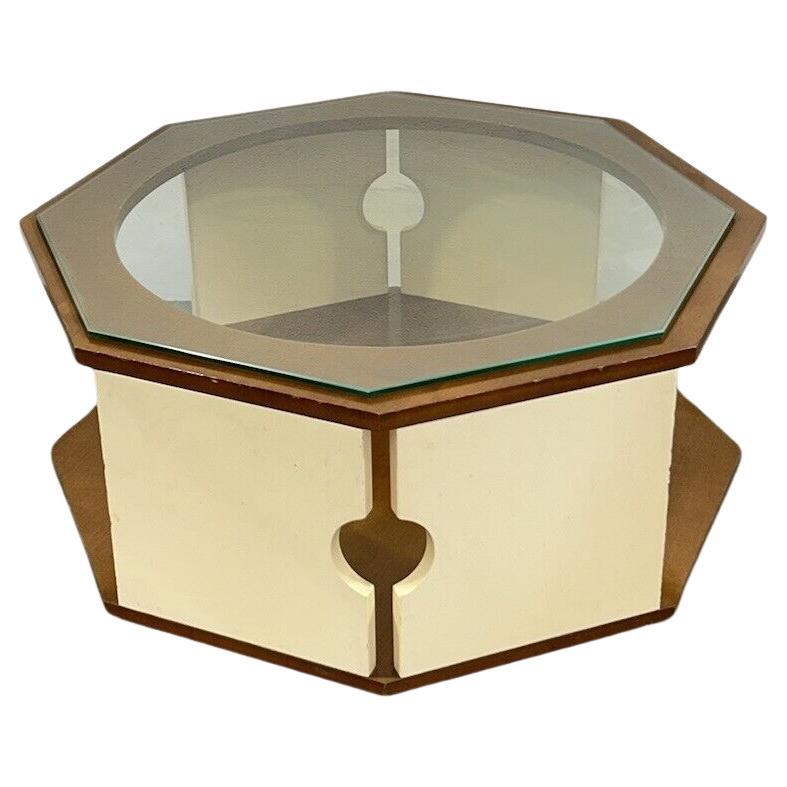 Space age 1970's Design moderner antiker achteckiger Couchtisch