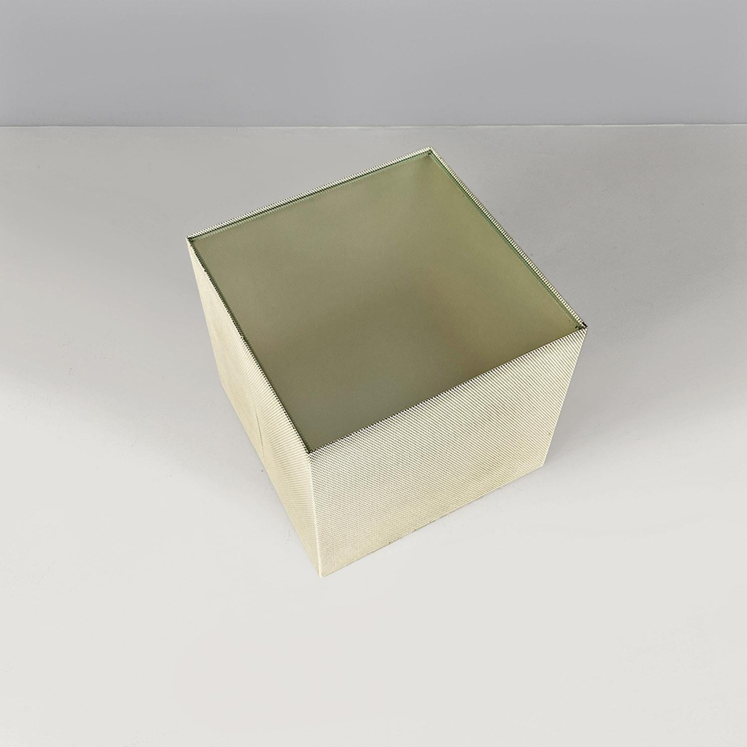 Late 20th Century Microperforated metal quasi-cube coffee table, modern Italian, ca. 1980. For Sale