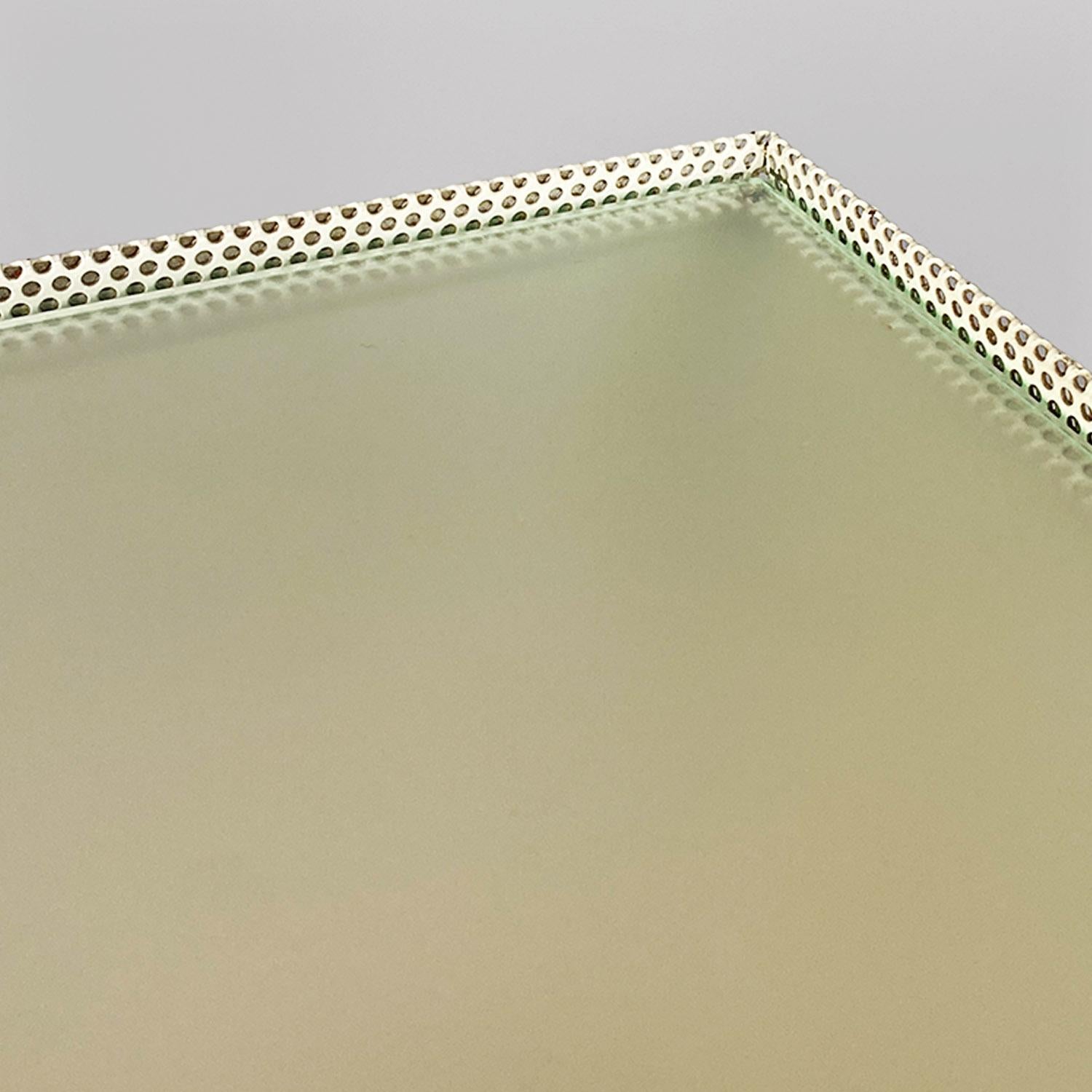 Microperforated metal quasi-cube coffee table, modern Italian, ca. 1980. For Sale 2