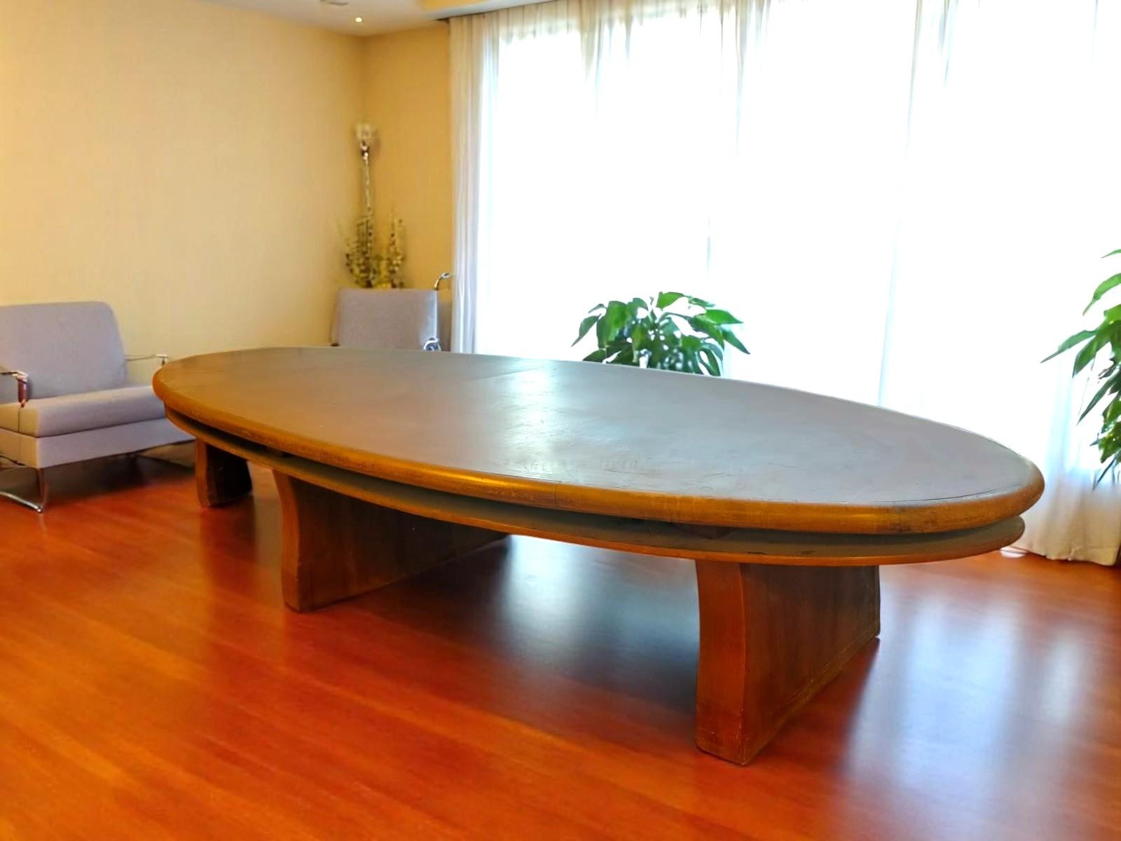 Vintage Italian Conference Table
Exceptional Vintage Italian Conference Table

We are excited to present a unique opportunity for design lovers and prestigious companies: a rare 1950s Italian design oval table from the meeting room of a major Turin