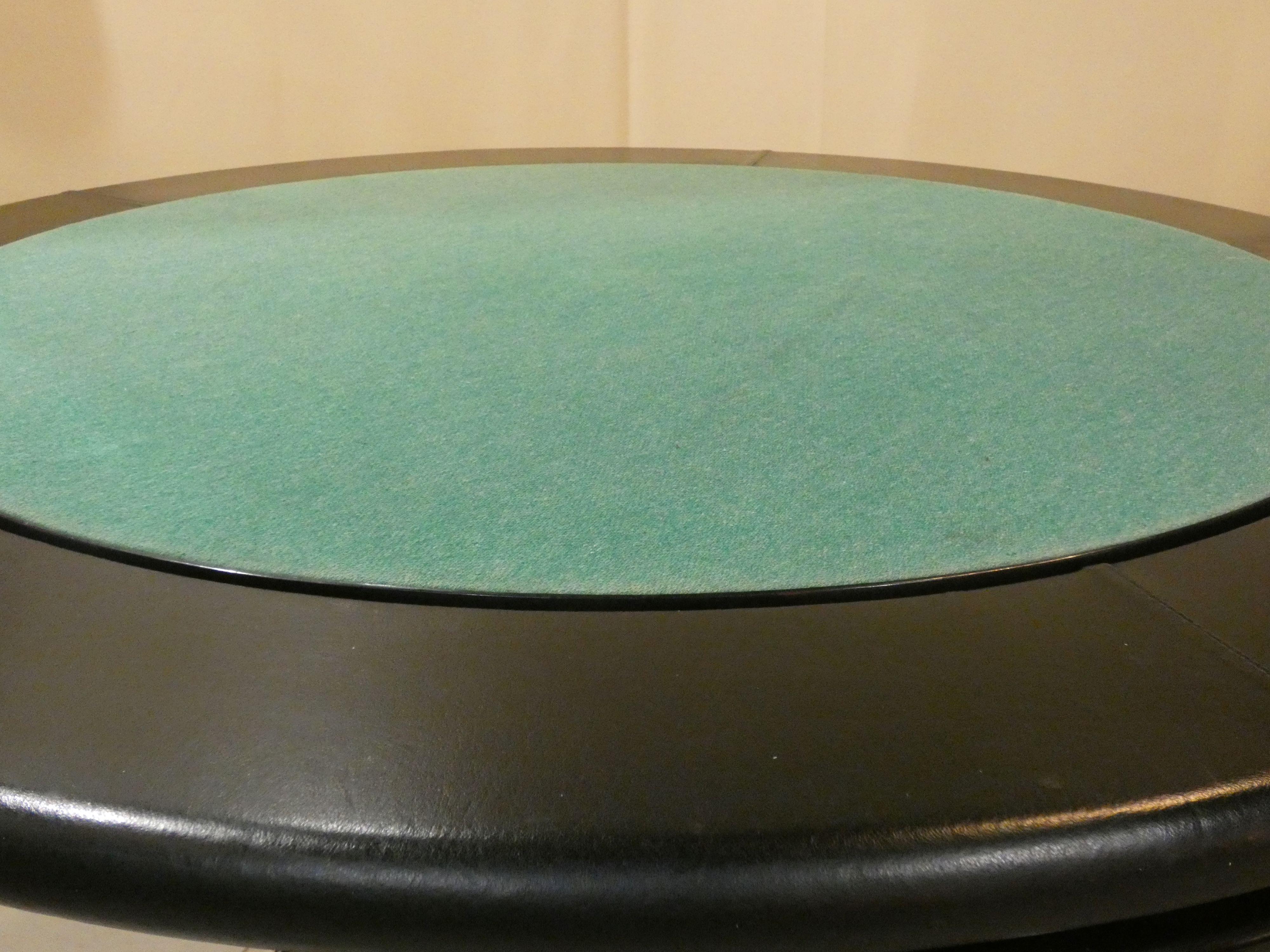 Italian Table de jeu en cuir et acier, Italie 1970 en vente