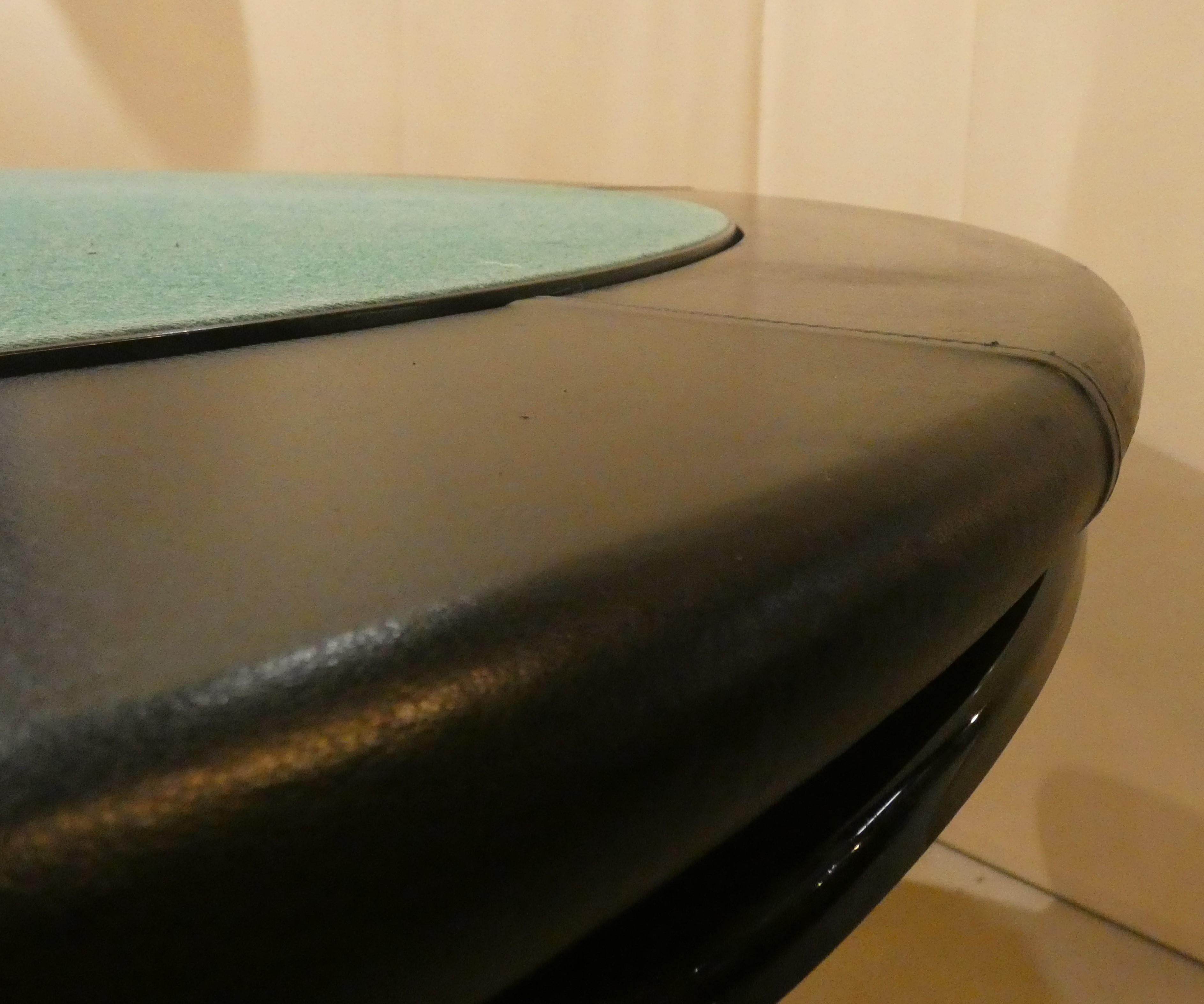 Table de jeu en cuir et acier, Italie 1970 en vente 1