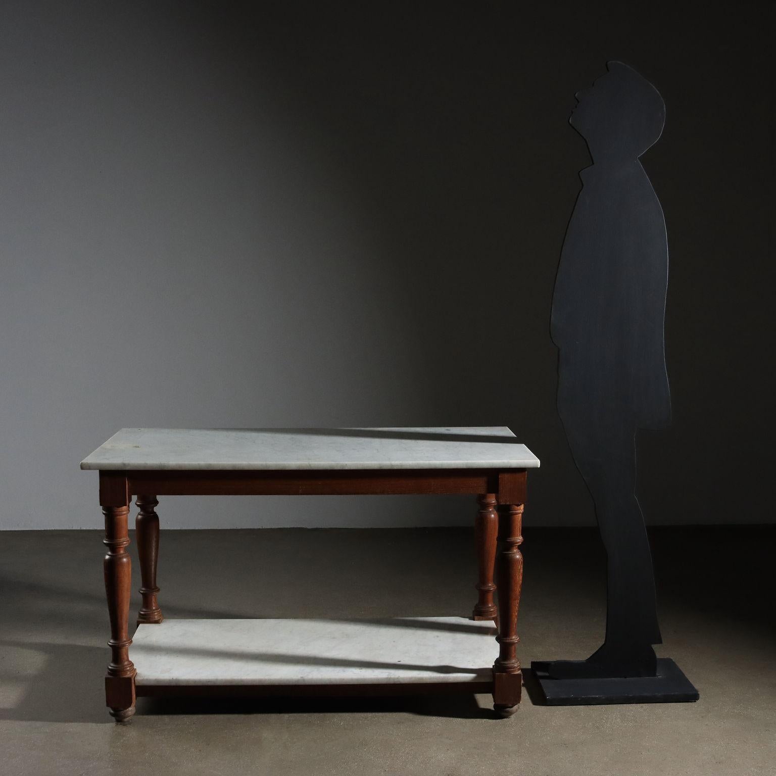 Mid-Century Modern Table de travail en mélèze Milieu du 20e siècle en vente