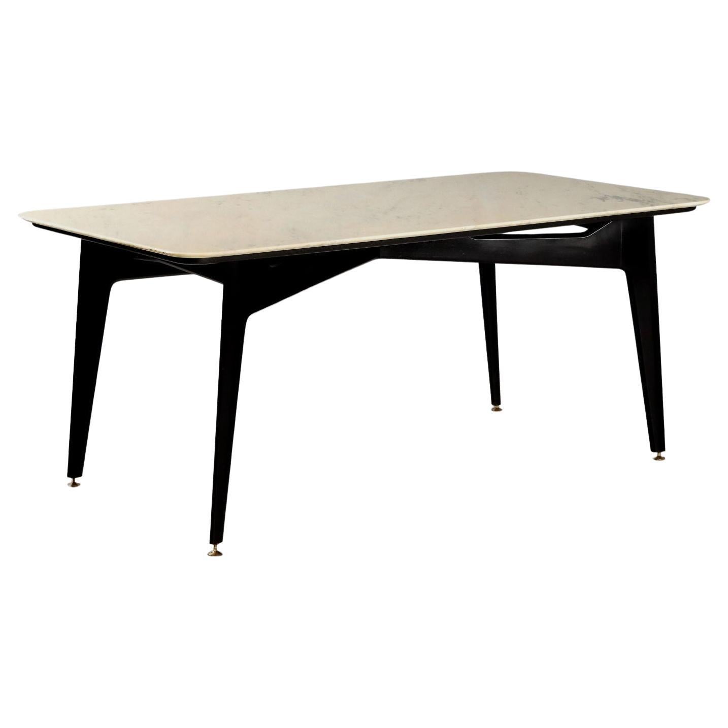 Tavolo da Pranzo Anni 50-60 con piano in marmo