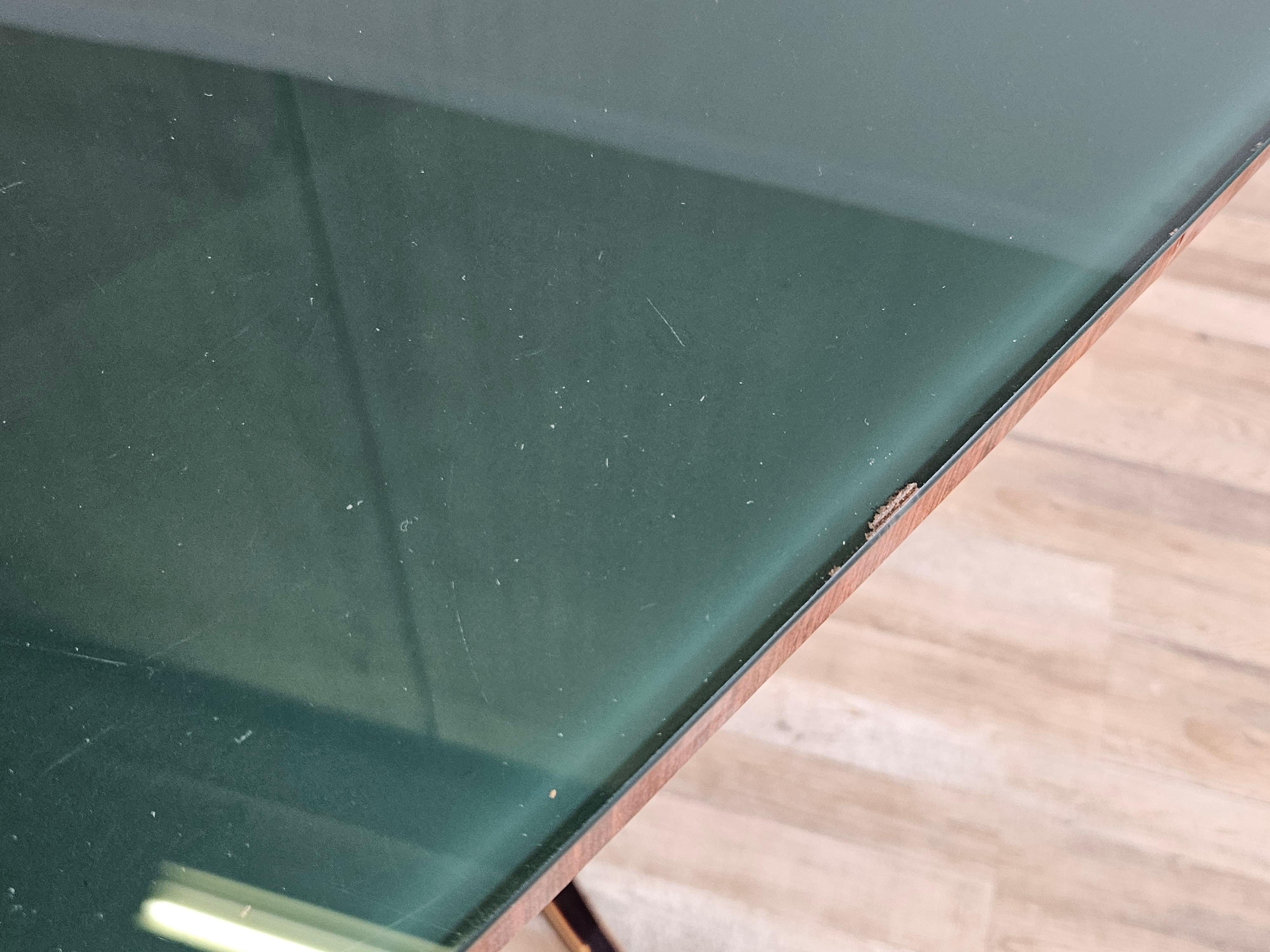 Mid-20th Century 1950s dining table with glass top For Sale