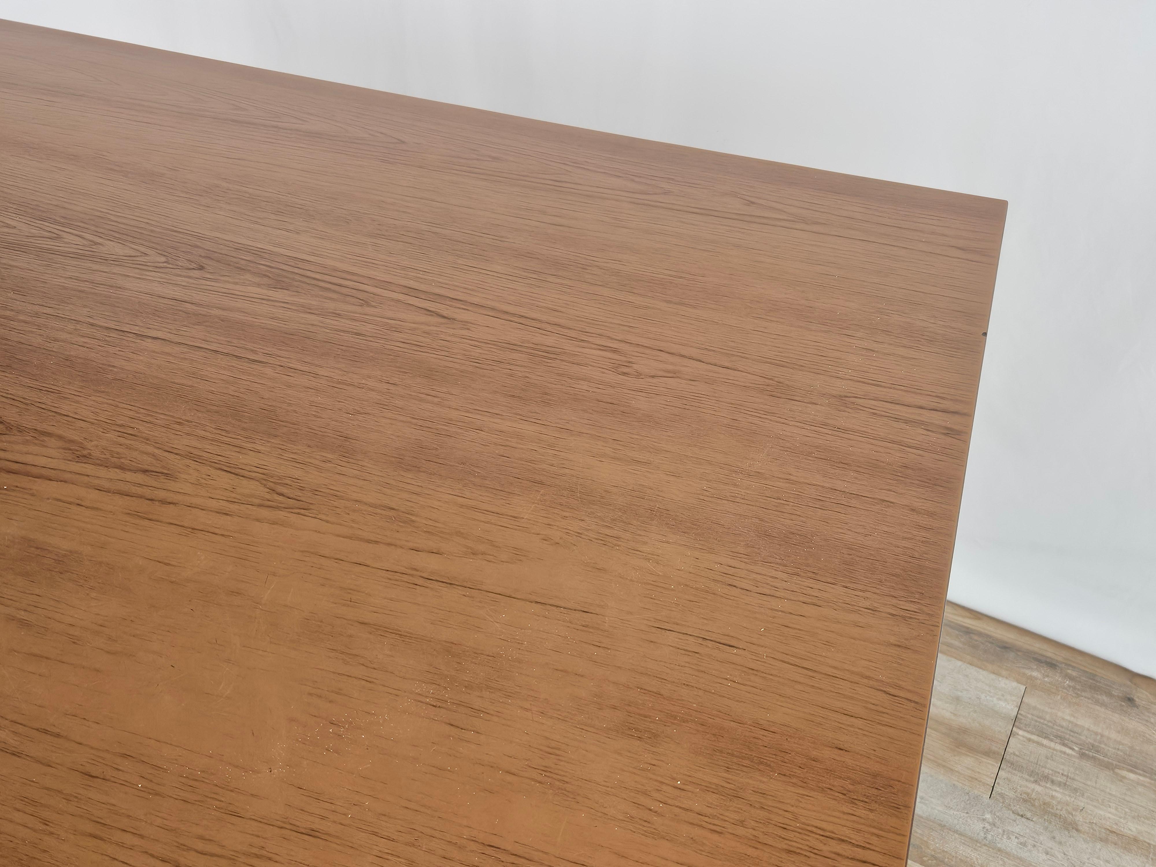 Mid-Century Modern 1970s formica dining table with drawer For Sale
