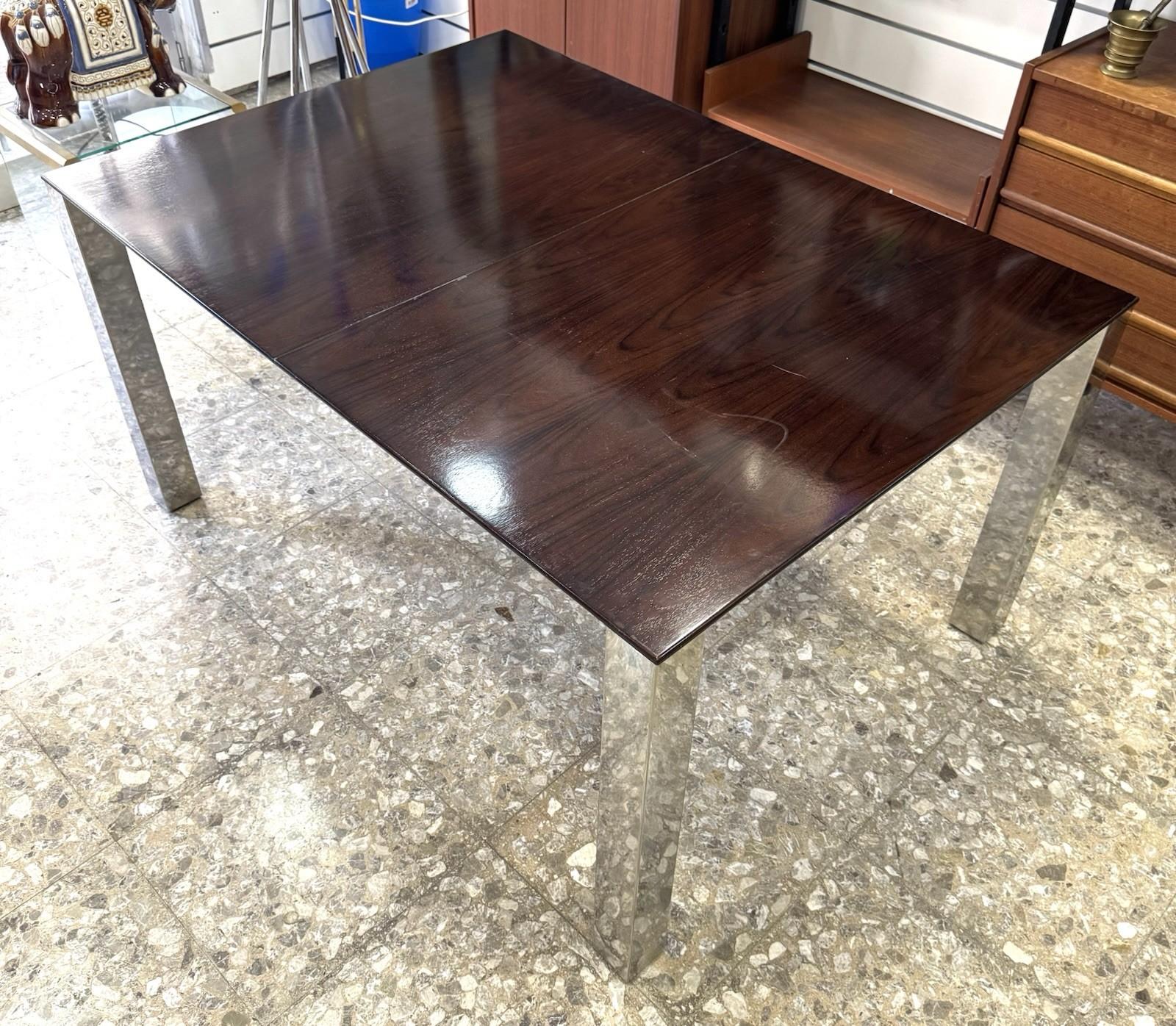 Metallo Tavolo Da Pranzo Apribile Giovanni Offredi Saporiti Design Anni 70 in vendita