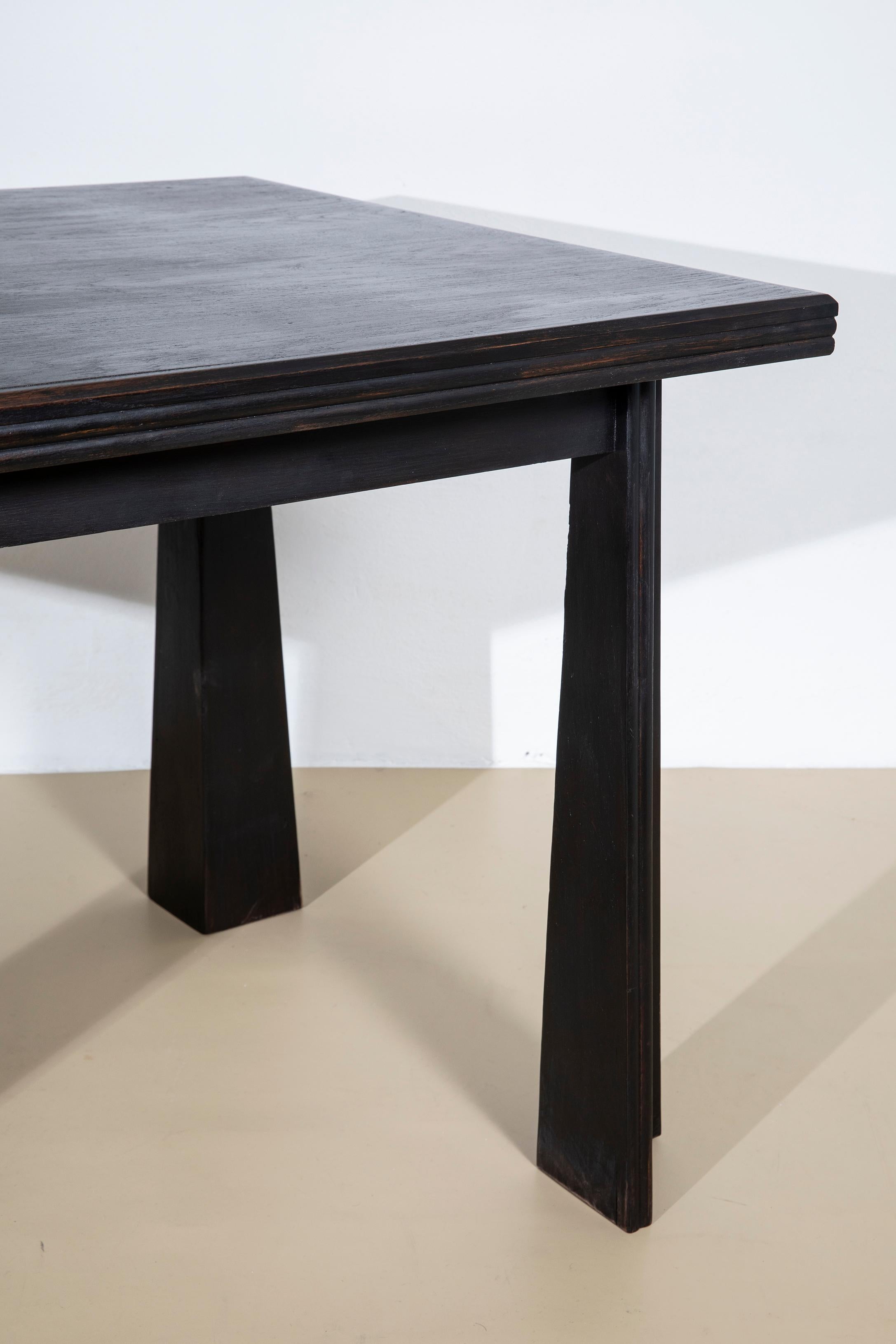 Ebonized Dining table from the school of Paolo Buffa For Sale