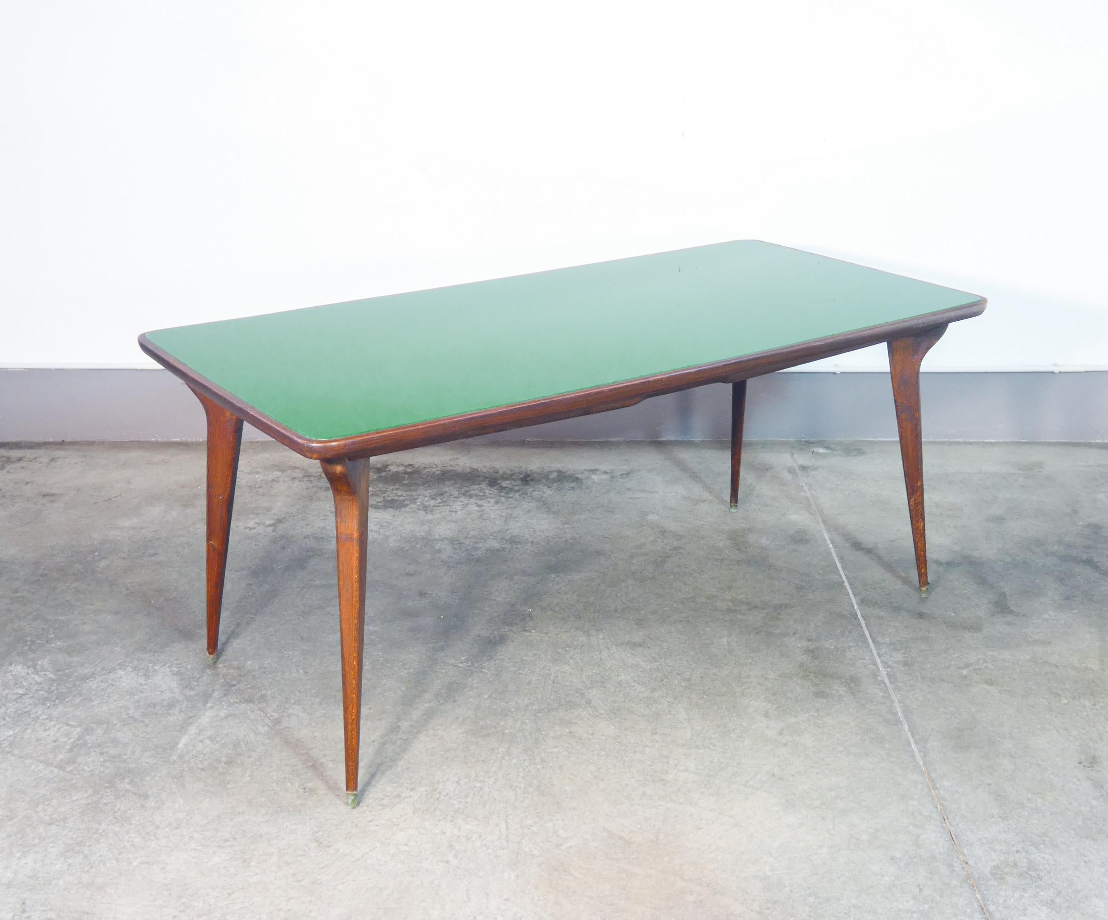 Tavolo da pranzo di design italiano degli anni 50, piano in vetro in vendita 4