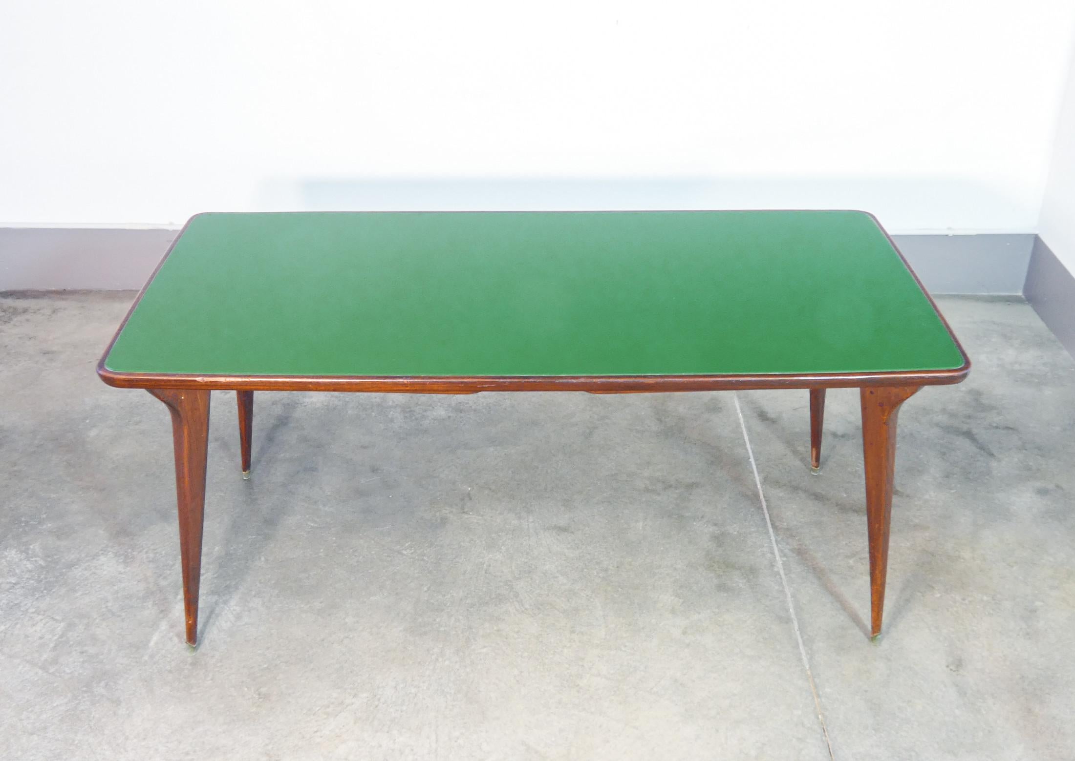 Vetro Tavolo da pranzo di design italiano degli anni 50, piano in vetro in vendita