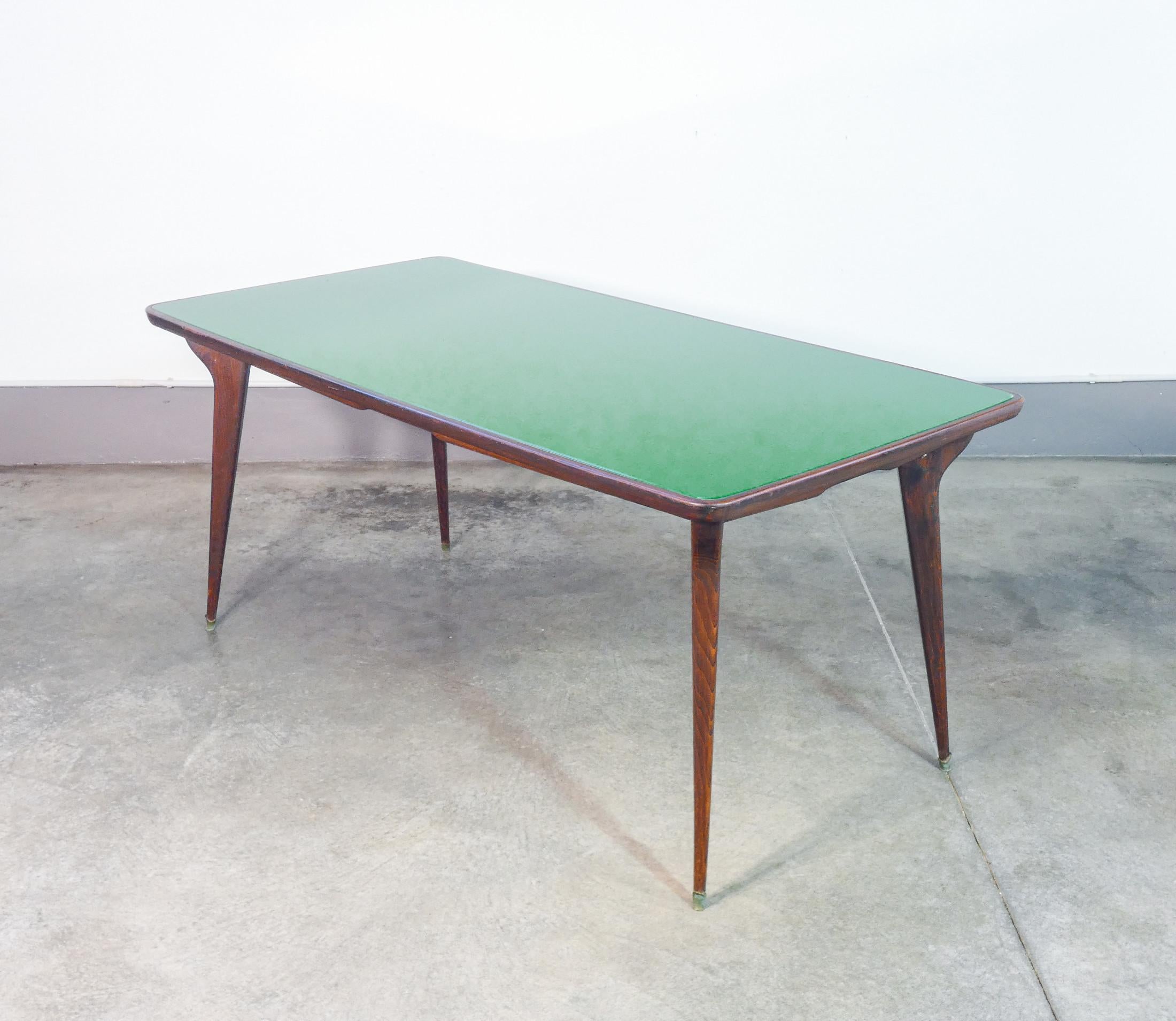 Tavolo da pranzo di design italiano degli anni 50, piano in vetro in vendita 1