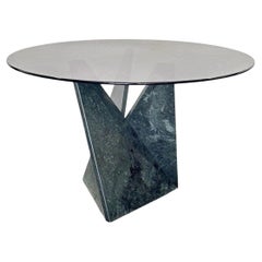 Marble And Crystal Dining Table Design 1970s Modernism