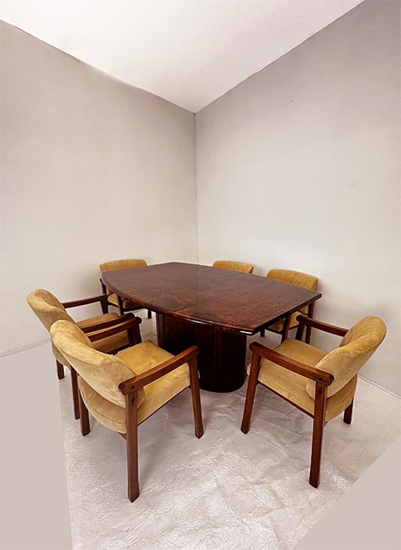 Tisch tavolo da Pranzo in pelle di capra di Aldo Tura (Poliert) im Angebot