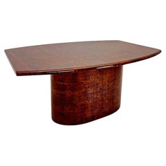 Vintage tavolo da Pranzo in pelle di capra di Aldo Tura