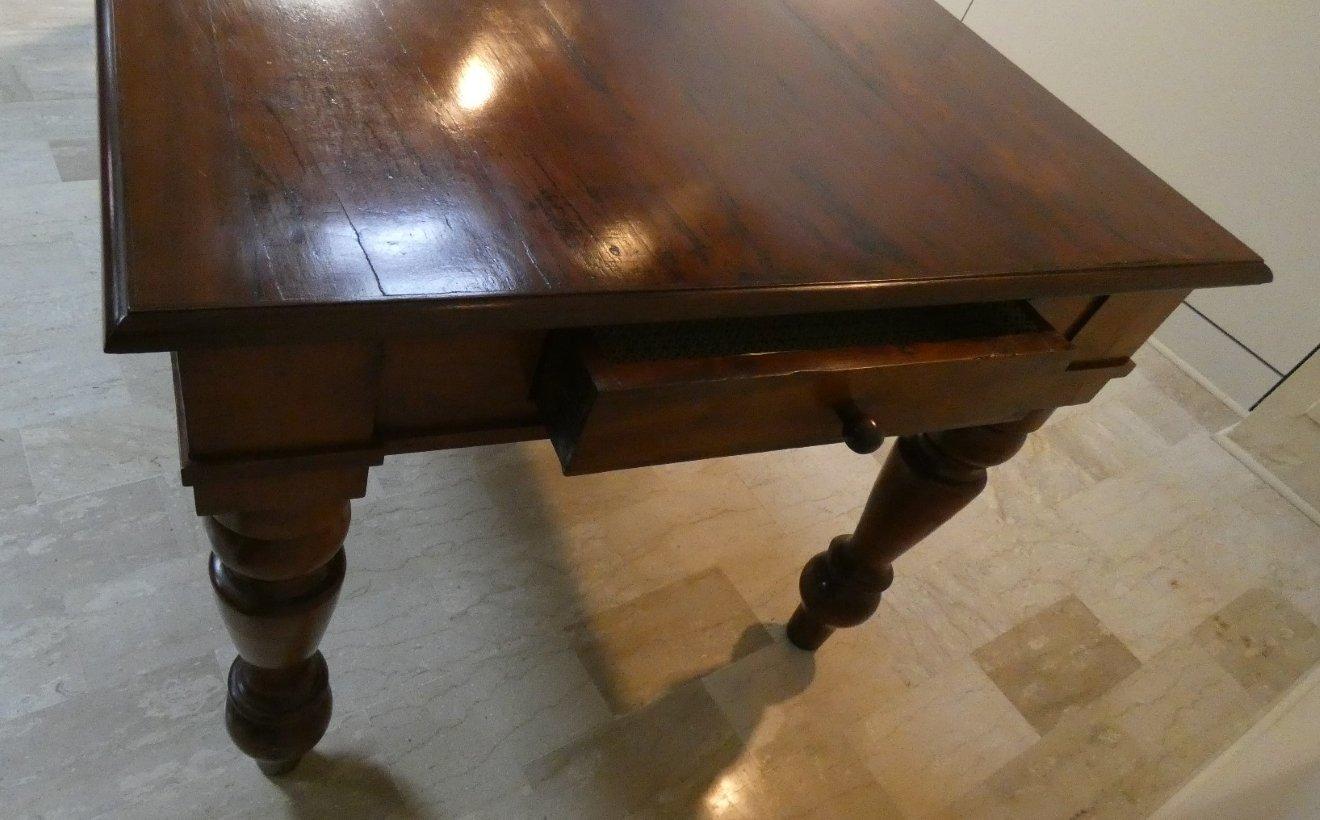 Châtaignier Table de salle à manger de style Luigi Filippo, Italie, 20e siècle en vente