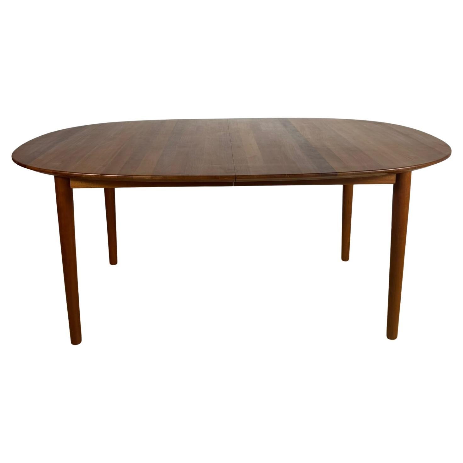 Teak Dining Table with Three Extensions - Vintage Scandinavian Design For Sale