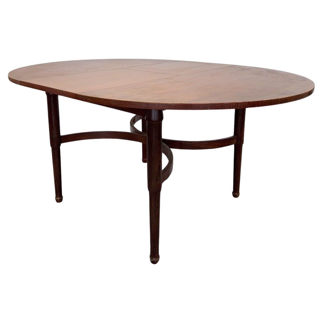 Extendable oval teak dining table Modern design 1970's For Sale
