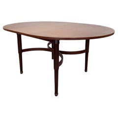 Extendable oval teak dining table Modern design 1970's