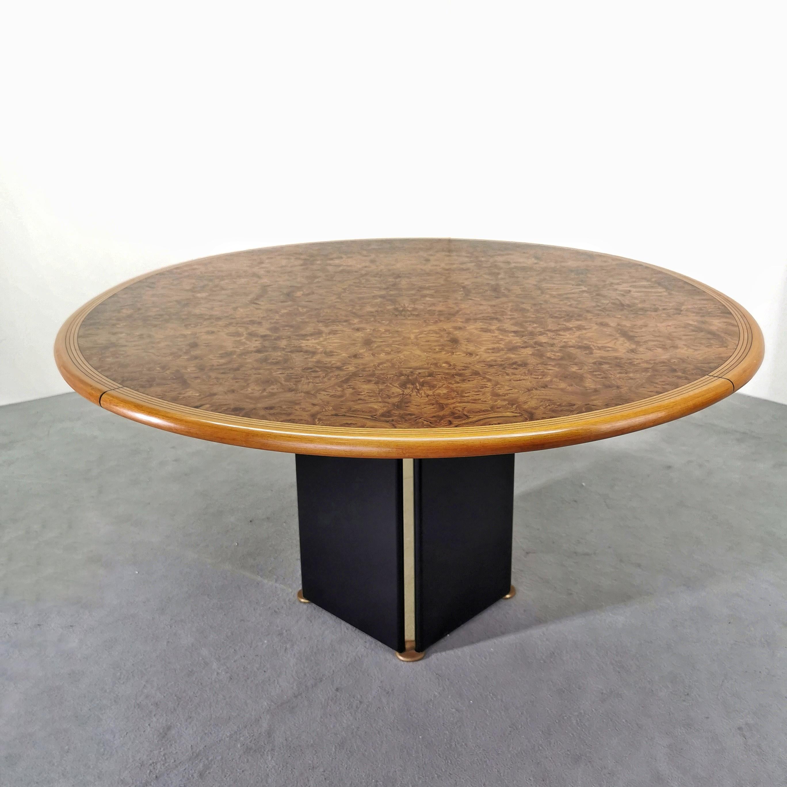 Veneer mAXALTO oval dining table by Afra and Tobia Scarpa Artona series For Sale