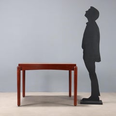 Restored 1960s square extendable teak dining table.
