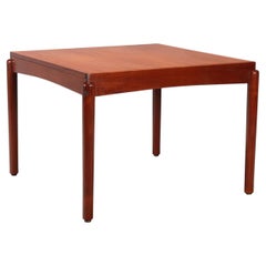 Restored 1960s square extendable teak dining table.
