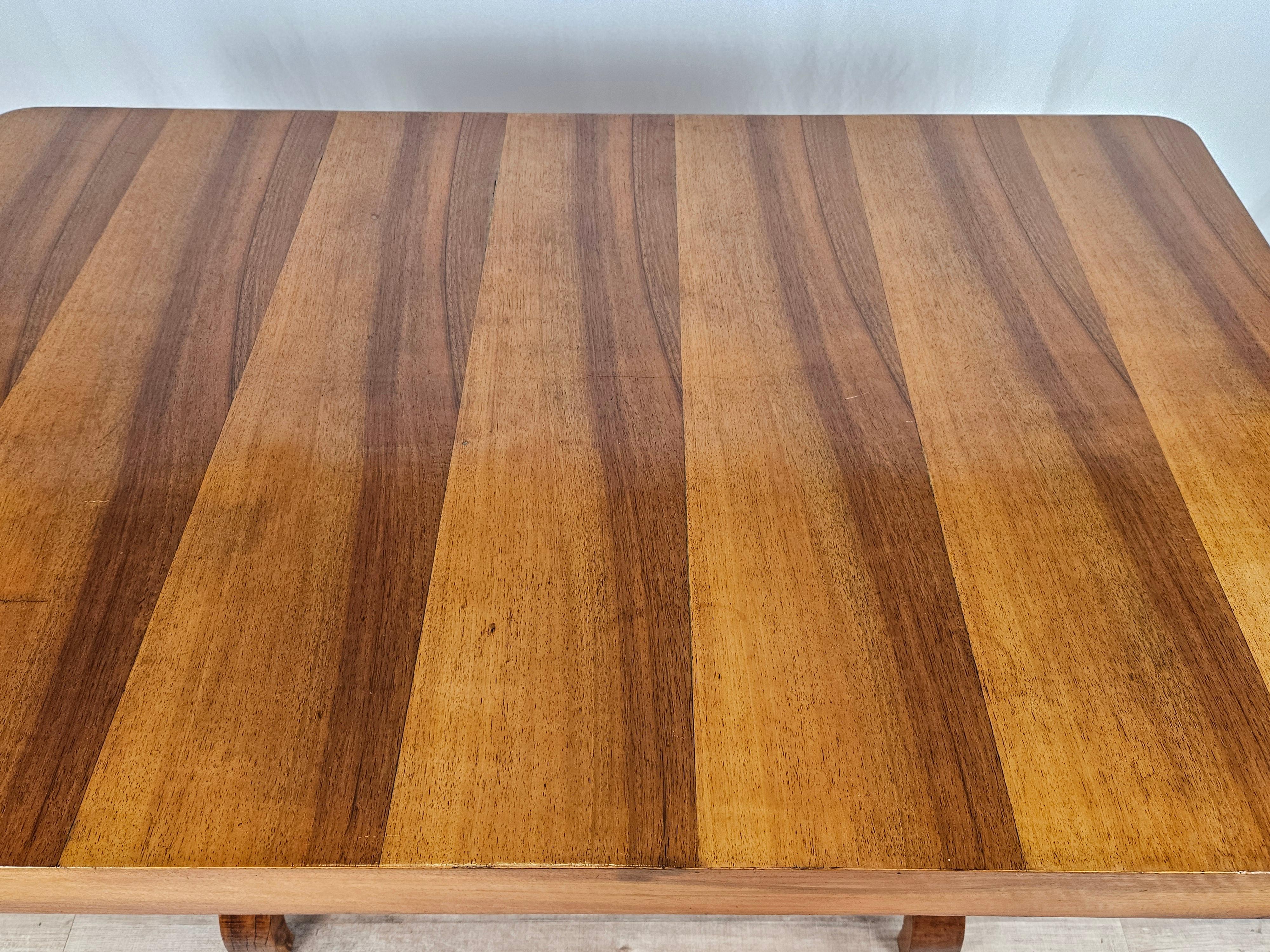 Wood Art Deco 1930s rectangular dining table For Sale