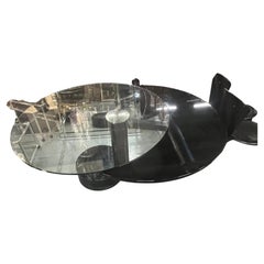 Round dining table with marble base by Mario Mazzer for Zanette 1980s