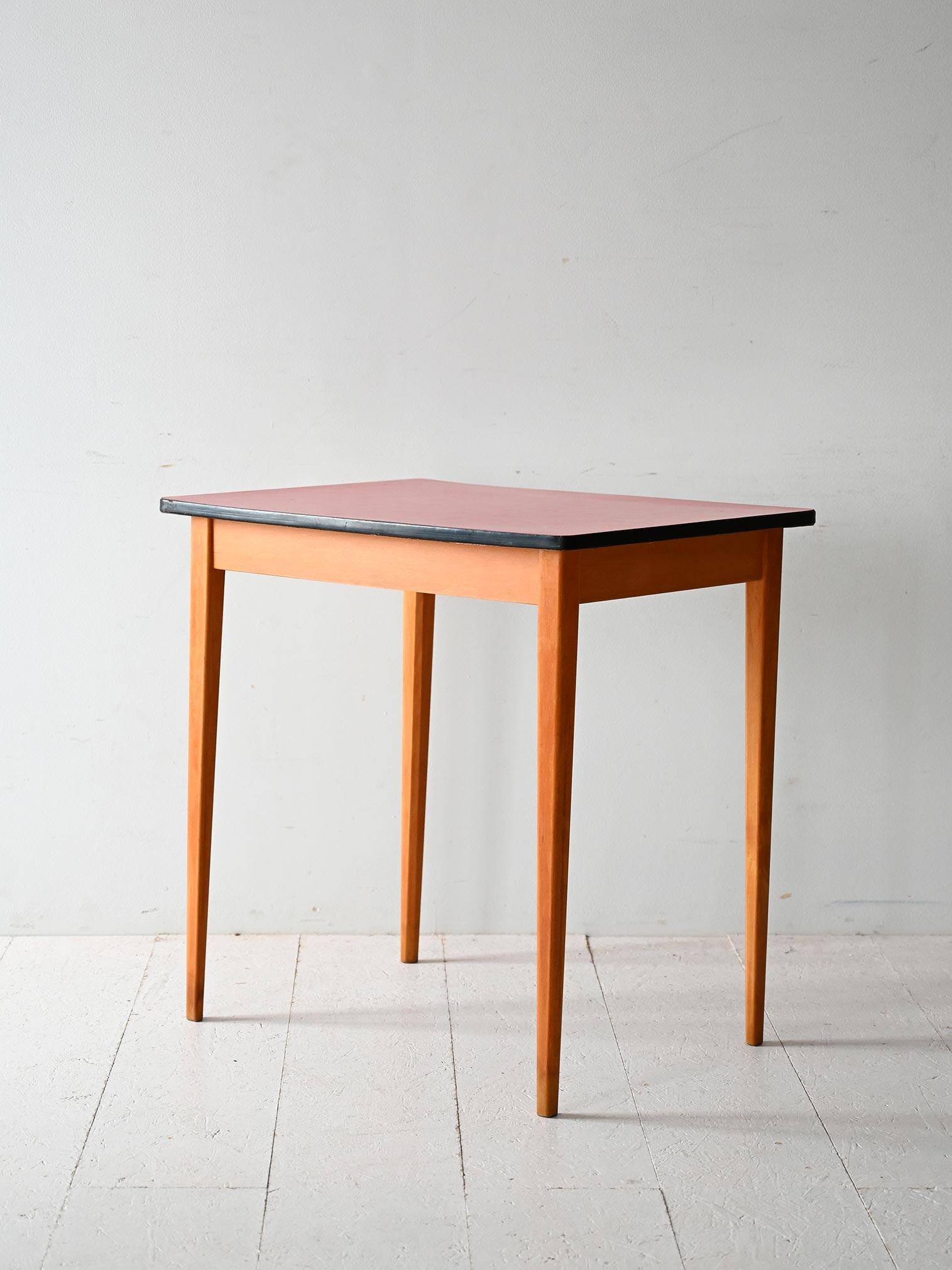 Scandinavian Modern Scandinavian 1960s dining table with red formica top For Sale