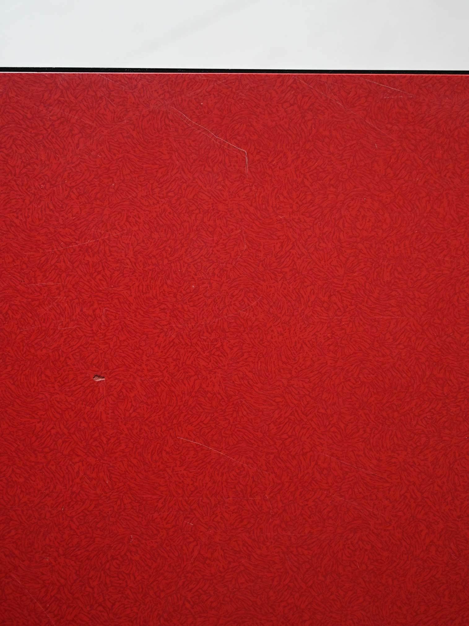 Scandinavian 1960s dining table with red formica top For Sale 1