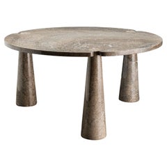 Angelo Mangiarotti 'Eros' series dining table for Skipper in gray marble.