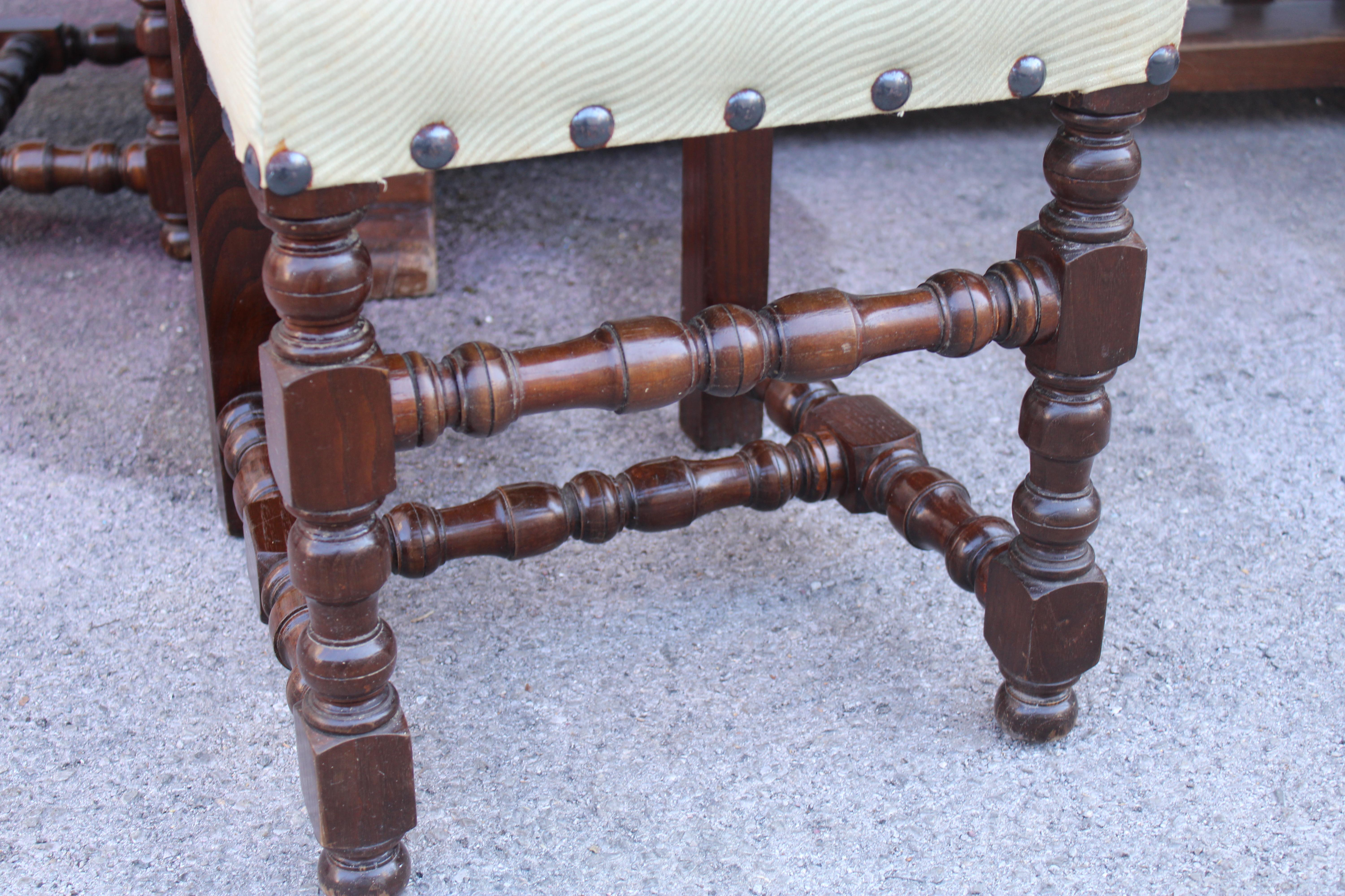 Toscano Fratino table de salle à manger rectangulaire en noyer avec 6 chaises en châtaignier en vente 7