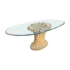 Mesa de comedor vintage art 176 de Chelini Firenze años 70 base de gavilla de trigo