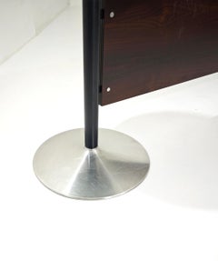 Mid-Century Modern Italy 70s Wood and Steel Meeting or Conference Table