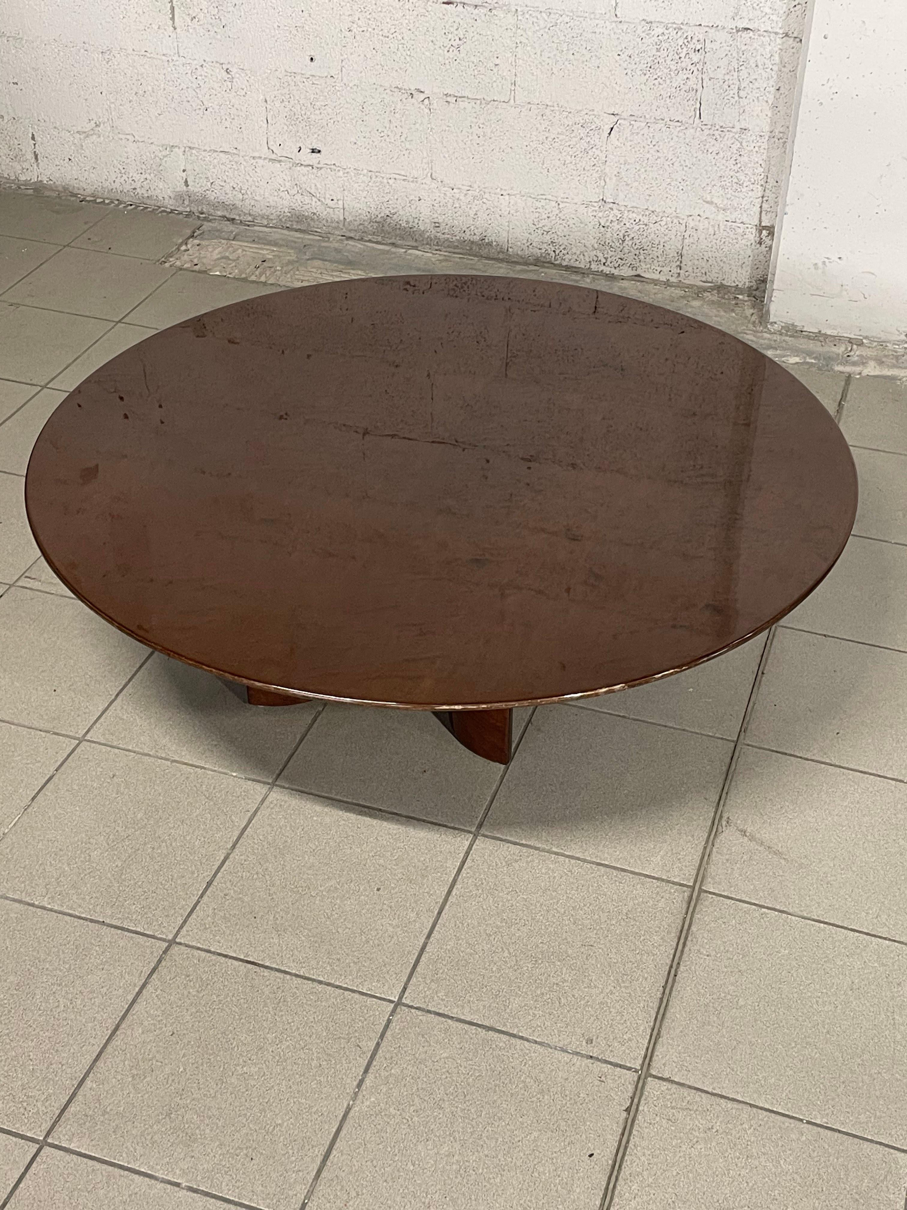 Wood 1980s living room table by Giovanni Offredi for Saporiti Italia