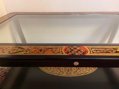 Tavolo da salotto versailles con intarsio di ottone style Charles boulle